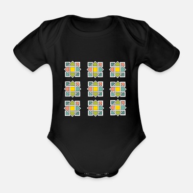 Mönster Geometrisk mönster, färg - Ekologisk kortärmad babybody