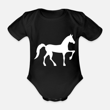 Springa häst - Ekologisk kortärmad babybody