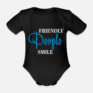 Fräck Vänliga människor ler - Ekologisk kortärmad babybody