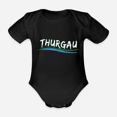 Schweiz Thurgau logotyp med vågor - Ekologisk kortärmad babybody