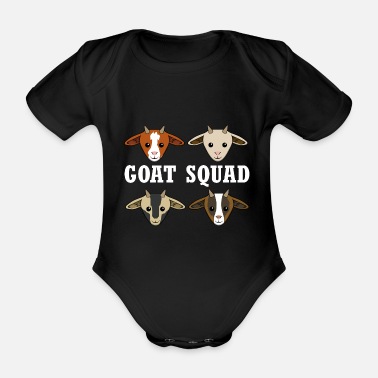 Animal Cute Farm Animal Goat Cadre - Organic Short-Sleeved Baby Bodysuit