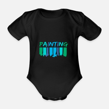 Målning Målning - målning - Ekologisk kortärmad babybody