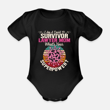 Skull Covid19 Survivor Citat Covid Survivor Advokat Mamma - Ekologisk kortärmad babybody