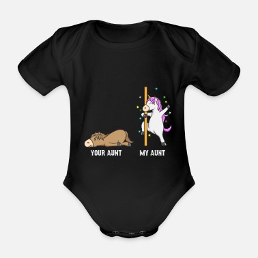 Moster Unicorn häst din moster min moster gåva EN - Ekologisk kortärmad babybody