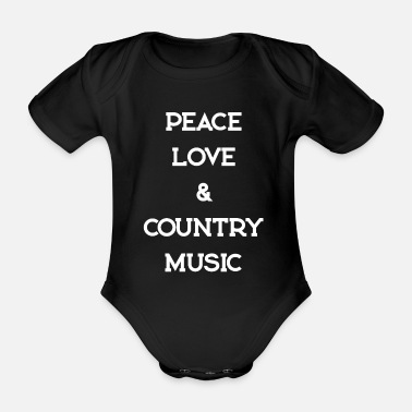 Countrymusic PEACE LOVE COUNTRYMUSIC - Organic Short-Sleeved Baby Bodysuit