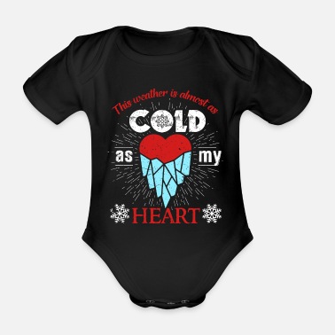 Vinter Kallt väder vinter hjärta gåva - Ekologisk kortärmad babybody