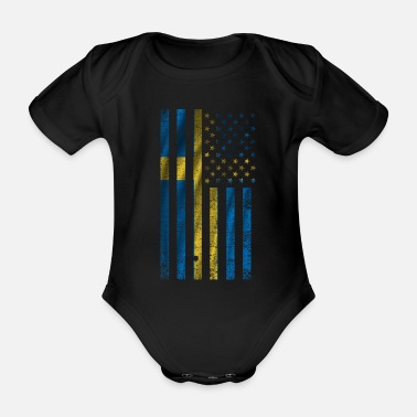 Usa Sverige USA - Ekologisk kortärmad babybody