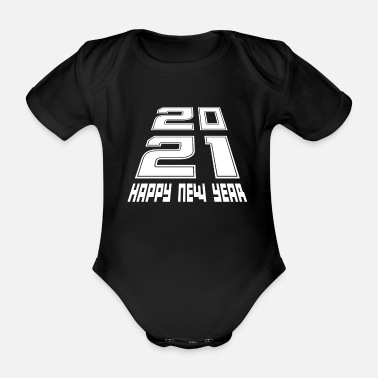 Födelseår Gott nytt år 2021 Cool fyrverkeriparty - Ekologisk kortärmad babybody