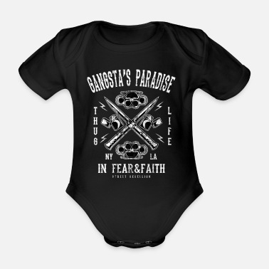 Gangster GANGSTAS PARADISE - Gangsta skjorta Design - Ekologisk kortärmad babybody