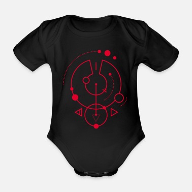 Spela Röd geometrisk symbol - Ekologisk kortärmad babybody