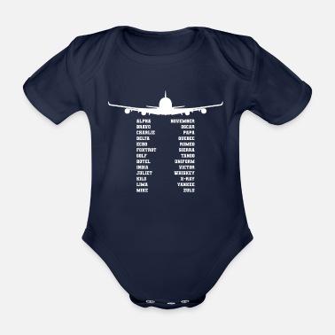 Alfabet Pilot alfabet - Ekologisk kortärmad babybody
