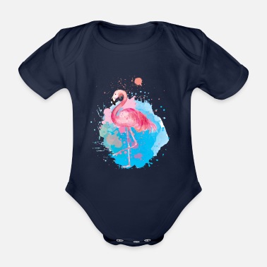 Pink Flamingo pink pink - Organic Short-Sleeved Baby Bodysuit