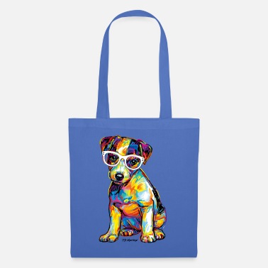 PD Moreno Jack Russel puppy with glasses - Tote Bag