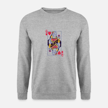 Checkers playing card with heart for poker players and couple - Unisex Sweatshirt