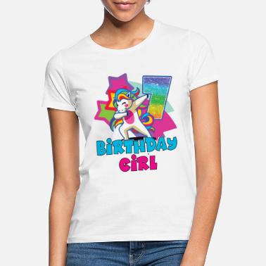 Age 7th Birthday Gift For Girls, Unicorn, 7 Years Old - Women&#39;s T-Shirt