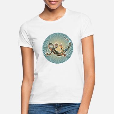 Folk Gecko Reptile Animal - Sun Beams 4 - Frauen T-Shirt
