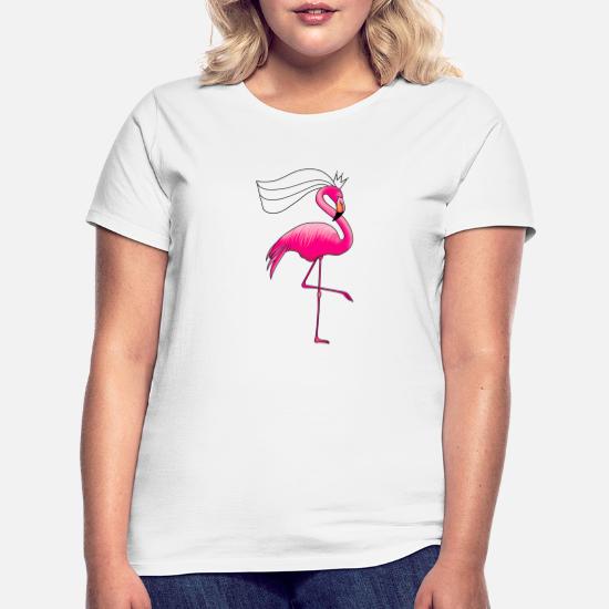 Damen T-Shirt Ich hab mich umgesehen wir sind die geilsten hier Flamingo