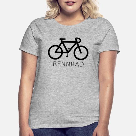 Damen Kurzarm Girlie T-Shirt Rennrad-Piktogramm cycling Fahrrad Radsport 