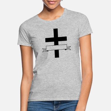 Ristiritari kirjoita banneri tekstiruutu nimi cross jumala uskoa - Naisten t-paita