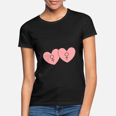 Kuvio LGBT-sydännaiset symbolit ystävänpäivälahja - Naisten t-paita