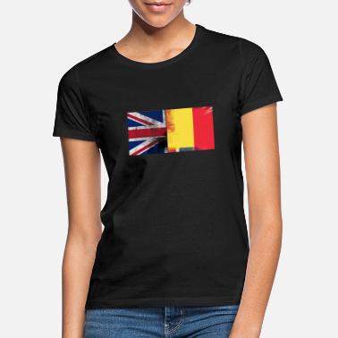 Royaume Britannique moitié belge Belgique moitié Royaume-Uni Drapeau - T-shirt Femme