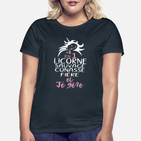 Imprimé Femmes Slogan T-shirts-Sogan Drôle T Shirt Love Licorne imparfait 