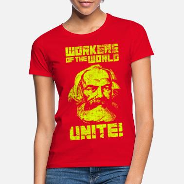 Karl Maailman työntekijät, yhdistä! - Karl Marx (neon) - Naisten t-paita
