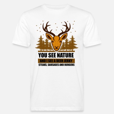 Marathon Hunter - Du ser naturen, og jeg ser en hjort, runk ... - Økologisk T-skjorte for menn