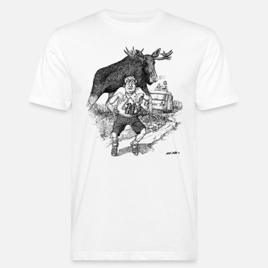 Elg Elgen og turisten - Økologisk T-skjorte for menn