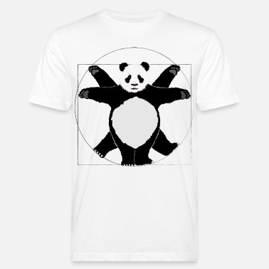 Leonardo Vitruvian Panda Bär - Leonardo da Vinci - Männer Bio T-Shirt