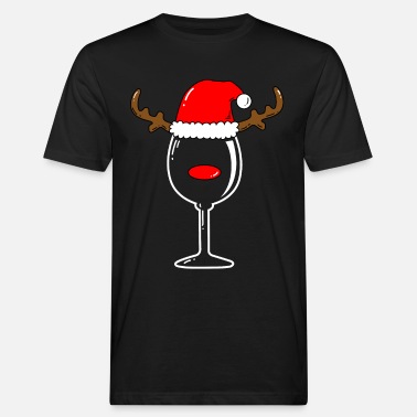 Rentier Weinglas Rentier Weihnachten - Männer Bio T-Shirt