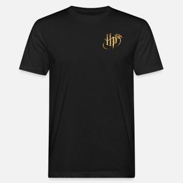 Logo Harry Potter Small Logo Gold - Økologisk T-shirt mænd