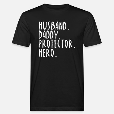 Mąż Tato Protector Hero nagroda pomysł na prezent - Ekologiczna koszulka męska