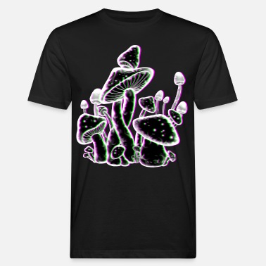 Organic Mushrooms Glitch Effect - Men’s Organic T-Shirt