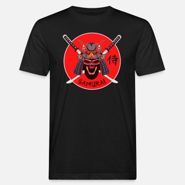 Merkki Japanilainen samurai ja kanji - viileä Japani Warrior - Miesten luomu t-paita