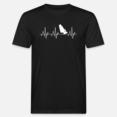 Brettseiling Heartbeat EKG Windsurfing Watersports Surfboard - Økologisk T-skjorte for menn