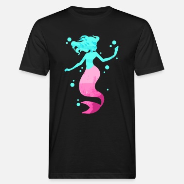 Damen Kurzarm Girlie T-Shirt Wassernixe Fabelwesen Märchen Meerjungfrau 