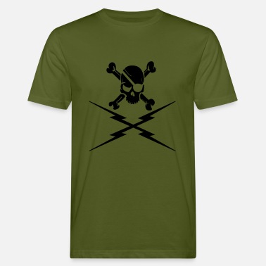 Plottrykk Hodeskalle med lyn - plottrykk - Økologisk T-skjorte for menn