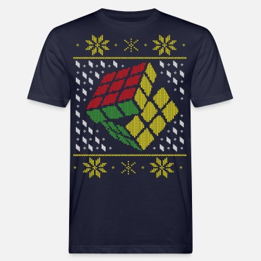Rubik&#39;s Cube Ugly Christmas - Mannen bio T-shirt
