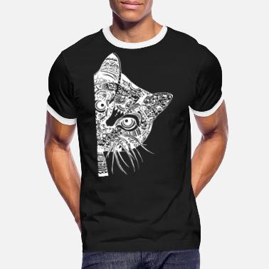 Cool Cool Cat - Koszulka męska z kontrastowymi wstawkami