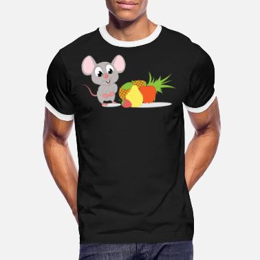 Frukt Søt tegneserie frukt mus dyr design - Kontrast T-skjorte for menn