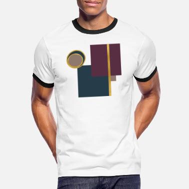 Tyylikäs Geometrinen taideteos neliöillä, ympyröillä ja kullalla - Naisten u-aukkoinen t-paita