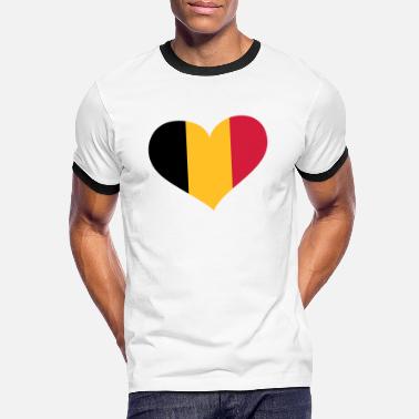 België Belgien Herz; Heart Belgium - Mannen ringer T-shirt