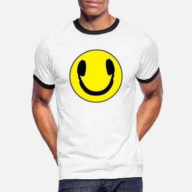 Uśmiech UŚMIECH - UŚMIECH - UŚMIECH - SŁUCHAWKI - ZESTAW SŁUCHAWKOWY - DJ - Koszulka męska z kontrastowymi wstawkami