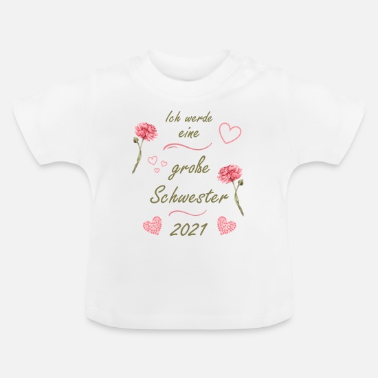 Spreadshirt Einzelkind Ich Werde Große Schwester 2022 Giraffe Herz Baby T-Shirt 