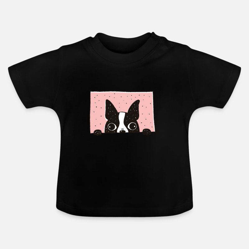 Supersonic hastighed Joke Børnehave Boston Terrier-hund kigger ud af vinduet' Baby T-shirt | Spreadshirt