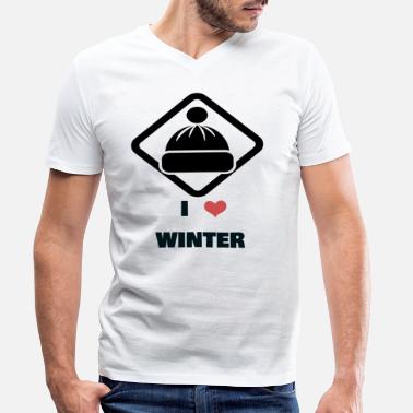 I Love Winter I love Winter - Men&#39;s Organic V-Neck T-Shirt