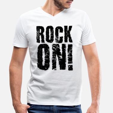 Rockmusiikki Rock On - rockmusiikkia - Miesten v-aukkoinen t-paita