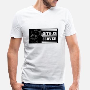 Serve Pensjonert server - T-skjorte med V-hals for menn