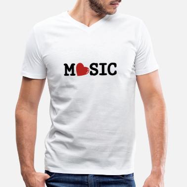 I Love Music I love Music - T-shirt bio col V Homme